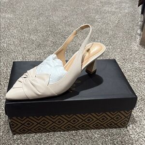 Charles By Charles David Cream Slingback Heels